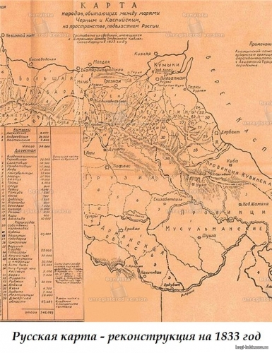 Русская карта 1833 года